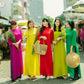 Shifted Traditional Gam Ao Dai Set | Pre-made Vietnamese Ao Dai| Women Ao Dai with Pants | Lunar New Year| Ao Dai Truyen Thong