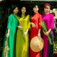 Shifted Traditional Gam Ao Dai Set | Pre-made Vietnamese Ao Dai| Women Ao Dai with Pants | Lunar New Year| Ao Dai Truyen Thong