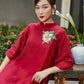 Shifted Orange Red Ao Dai Set | Pre-made Modernized Vietnamese Ao Dai| Women Ao Dai with Pants | Lunar New Year| Ao Dai Truyen Thong