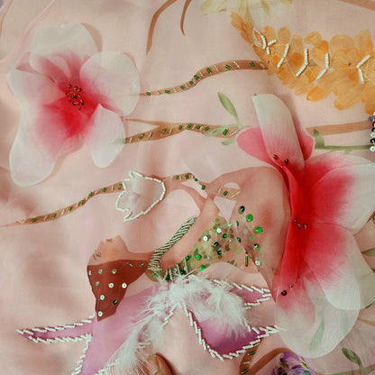 Pink Puffy Sleeve 3D Flower Ao Dai Set | Pre-made Modernized Vietnamese Ao Dai| Women Ao Dai with Pants|Lunar New Year|Ao Dai Cach Tan