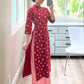 Red Mini Flower Ao Dai Top Only (NO PANTS) | Pre-made Modernized Vietnamese Ao Dai| Women Ao Dai | Lunar New Year| Ao Dai Cach Tan