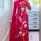 Red Embroidery 3D Sparrow Branches Ao Dai Set | Pre-made Modernized Vietnamese Ao Dai | Women Ao Dai with Pants | Lunar New Year|A2