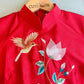 Red Embroidery 3D Sparrow Branches Ao Dai Set | Pre-made Modernized Vietnamese Ao Dai | Women Ao Dai with Pants | Lunar New Year|A2