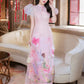 Pink Puffy Sleeve 3D Flower Ao Dai Set | Pre-made Modernized Vietnamese Ao Dai| Women Ao Dai with Pants|Lunar New Year|Ao Dai Cach Tan