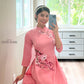Pink Embroidery Ao Dai Set | Pre-made Traditional Vietnamese Ao Dai | Women Ao Dai with Pants | Lunar New Year| Ao Dai Truyen Thong