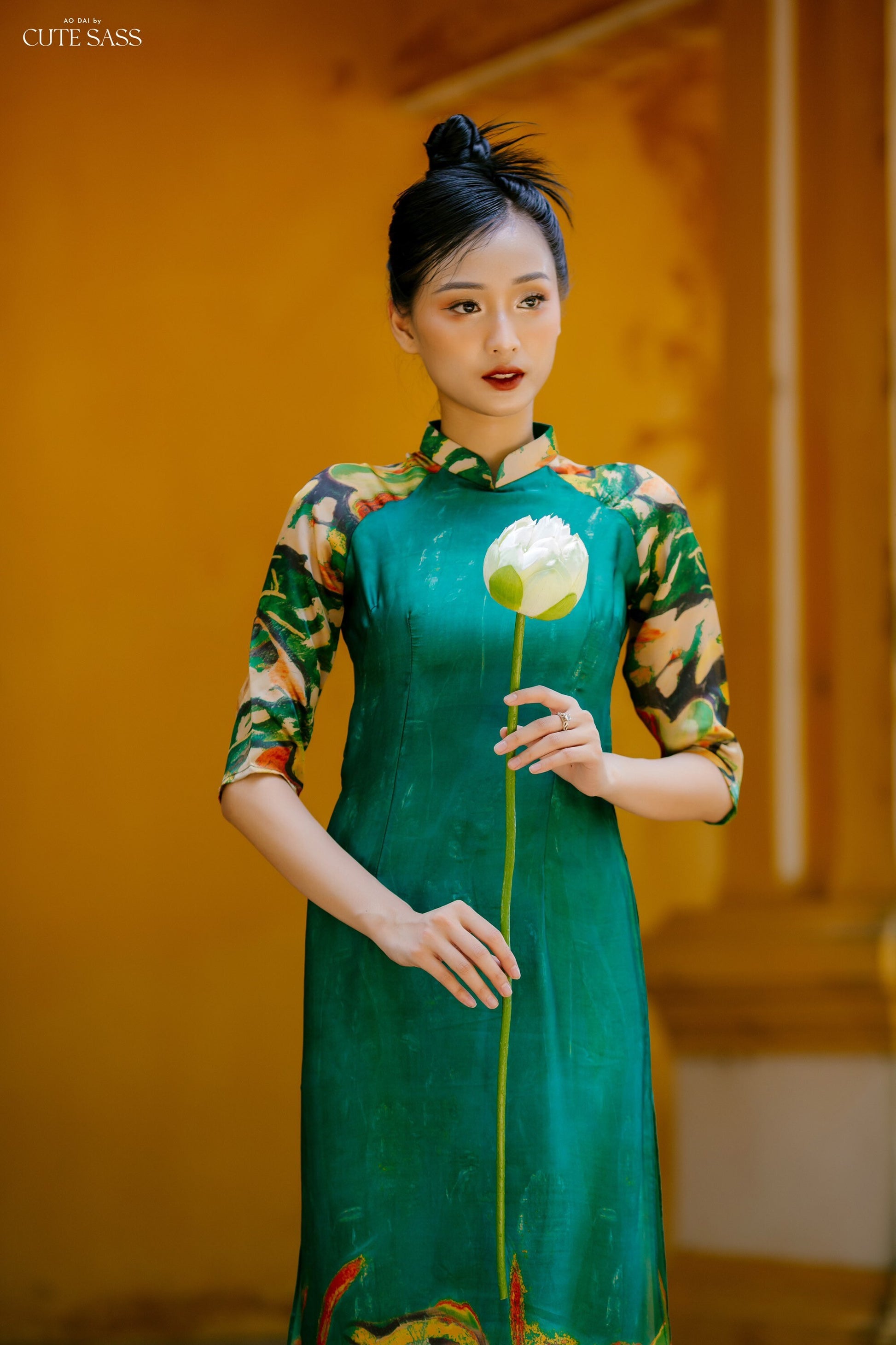 Vien Collection - Fire Element Ao Dai Set | Pre-made Traditional Women Ao Dai with Pants | Lunar New Year| Ao Dai Truyen Thong