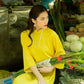 Shifted Traditional Gam Ao Dai Set | Pre-made Vietnamese Ao Dai| Women Ao Dai with Pants | Lunar New Year| Ao Dai Truyen Thong