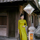 Green Hai Da Silk Plain Ao Dai Set