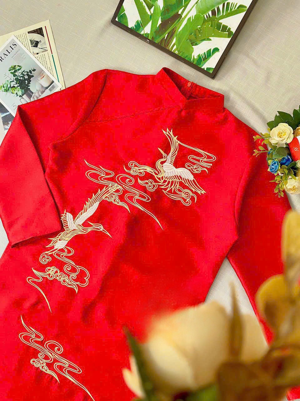 Men Red Hac Ao Dai Set| Pre-made Traditional Vietnamese Ao Dai|Lunar New Year|Ao Dai for Dad | Ao Dai Truyen Thong| Ao Dai Tet |