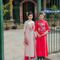 Shifted Embroidery Pink / Red Ao Dai Set |Pre-made Vietnamese Ao Dai|Women Ao Dai with Pants |Lunar New Year| Ao Dai Truyen Thong|