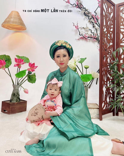 Gold Floral Plush Head Piece - Multiple Colors | Vietnamese Ao Dai Accessories | Man Ao Dai | Khan Dong