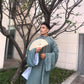 Men Áo Tấc - Moss Green (Top and Head Piece, No Pants) | Ao Tac | Áo Ngũ Thân Tay Thụng |Ao Dai Truyen Thong | Vietnamese Viet Phuc|M3