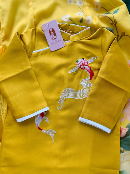 Family Yellow Koi/Floral Ao Dai Set
