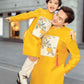 Men and Boy Yellow Pom Ao Dai Set