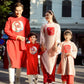 Family Red Embroidery Ao Dai Set (No Headband)