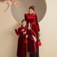 Mom and Daughter Red Velvet Phoenix Ao Dai Set| Pre-made Traditional Vietnamese Ao Dai| Lunar New Year | Ao Dai for Girl, Mom |Ao Dai Tet|
