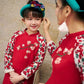 Mom and Daughter Red Embroidery Ao Dai Set (No Headband)| Pre-made Traditional Vietnamese Ao Dai | Lunar New Year | Ao Dai for Girl, Mom|