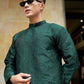 Men Dark Green 3D Gam Ao Dai Set| Pre-made Traditional Vietnamese Ao Dai| Lunar New Year | Ao Dai for Dad, Boy | Ao Dai Tet|