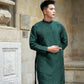 Men Dark Green 3D Gam Ao Dai Set| Pre-made Traditional Vietnamese Ao Dai| Lunar New Year | Ao Dai for Dad, Boy | Ao Dai Tet|