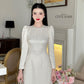 Pearl Silk Ao Dai Set (3 Colors) |Pre-made Modernized Vietnamese Ao Dai | Lunar New Year| Ao Dai Cach Tan With Pants| Ao Dai Truyen Thong|C4