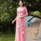 Hydrangea 3D Ao Dai Top Only, NO PANTS (4 Colors) |Pre-made Modernized Vietnamese Ao Dai | Lunar New Year| Ao Dai Truyen Thong|L3