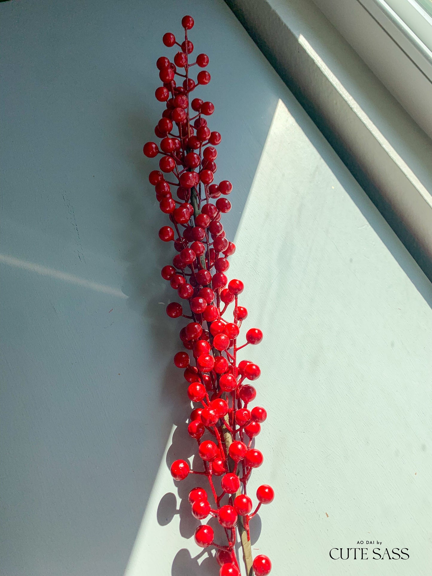 Red Berry Stem 40" Tall - Tet Decoration