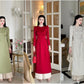 Pearl Silk Ao Dai Set (3 Colors) |Pre-made Modernized Vietnamese Ao Dai | Lunar New Year| Ao Dai Cach Tan With Pants| Ao Dai Truyen Thong|C4