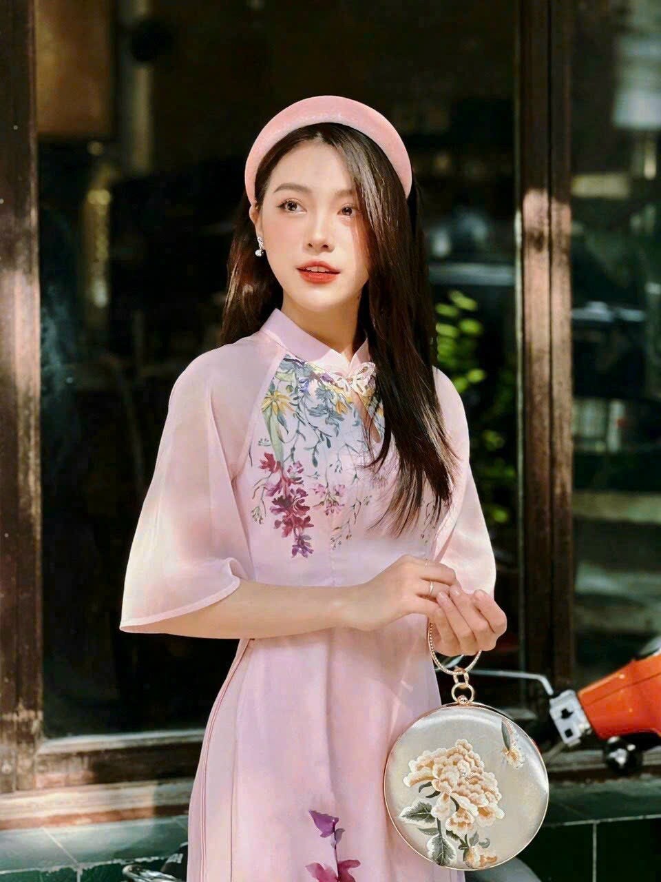 Lavender Fall Butterflies Ao Dai Set | Pre-made Modernized Vietnamese Ao Dai| Women Ao Dai with Pants| Lunar New Year| Ao Dai Cach Tan|M8
