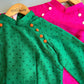 Plain Polka Dots Ao Dai Set (Green/Pink)