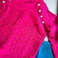 Plain Polka Dots Ao Dai Set (Green/Pink)