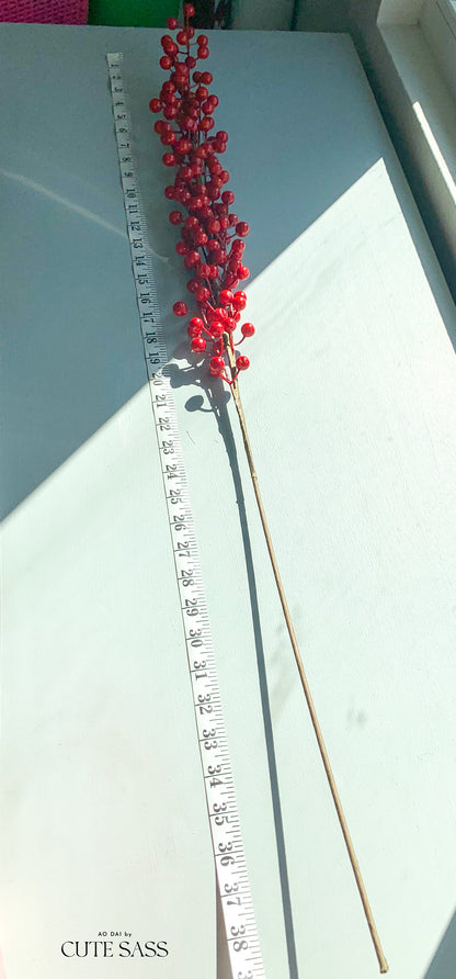 Red Berry Stem 40" Tall - Tet Decoration