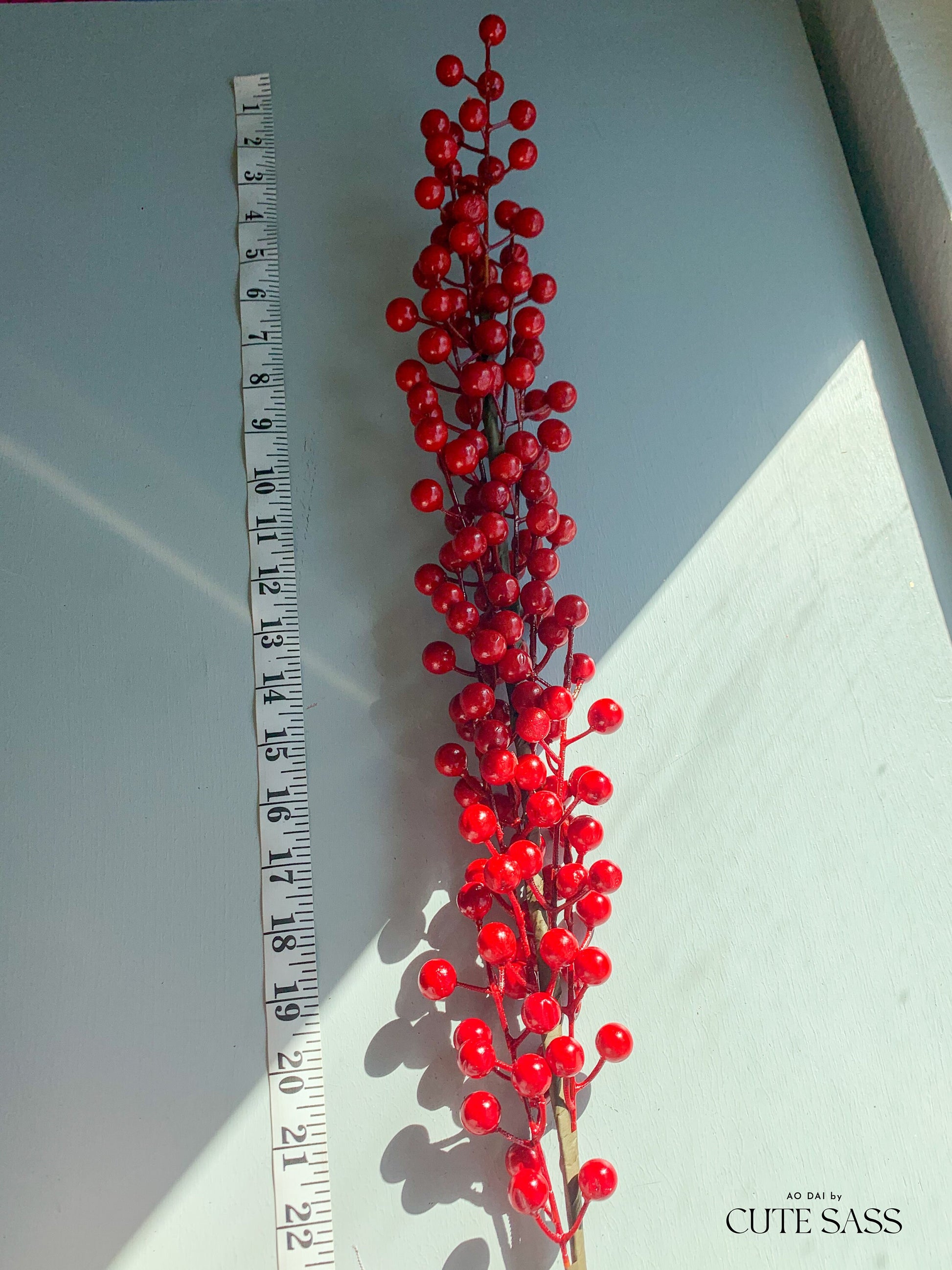 Red Berry Stem 40" Tall - Tet Decoration