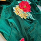Green Embroidery Velvet Ao Dai Top Only, NO PANTS