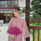 Shifted Pink Chiffon Embroidery Ao Dai Set| Pre-made Modernized Vietnamese Ao Dai | Pastel Ao Dai | Lunar New Year|