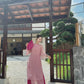 Shifted Pink Chiffon Embroidery Ao Dai Set| Pre-made Modernized Vietnamese Ao Dai | Pastel Ao Dai | Lunar New Year|