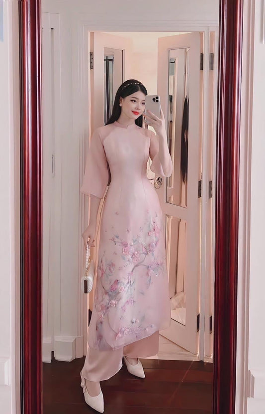 Vietnamese Fashion Elegance Ao Dai Dress Red Printing Improved Suzhou  Cheongsam Modern Short Sleeve Vietnam AoDai Robe From 38,21 €