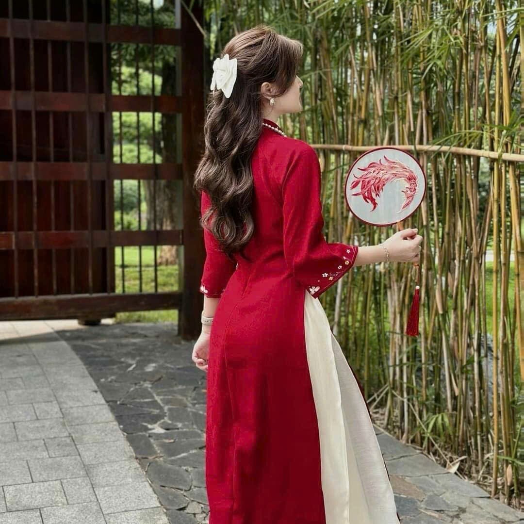 Hard Velvet V Ao Dai Set