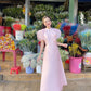 Pink Blooming Cereus Ao Dai Set | Pre-made Modernized Vietnamese Ao Dai| Women Ao Dai with Pants| Lunar New Year| Ao Dai Cach Tan|B2