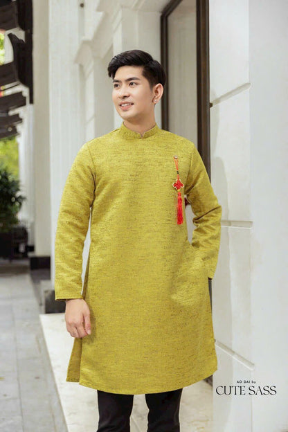 Men Tassels Ao Dai Top (4 Colors) | Pre-made Traditional Vietnamese Ao Dai| Lunar New Year | Ao Dai for Dad, Boy | Ao Dai Tet|