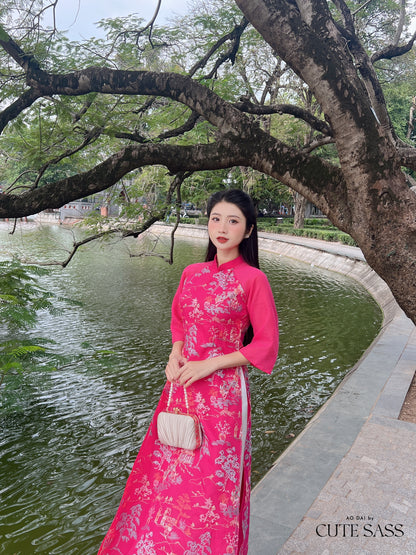 Tu Minh - Hot Pink Ao Dai Set